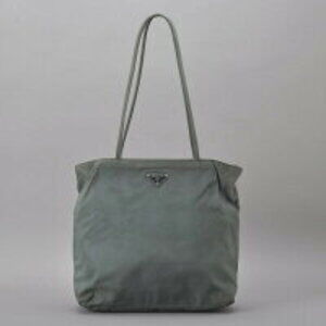 PRADA Tote Bag Triangular Plate Green Khaki Green Shoulder TESSUTOCITY ak